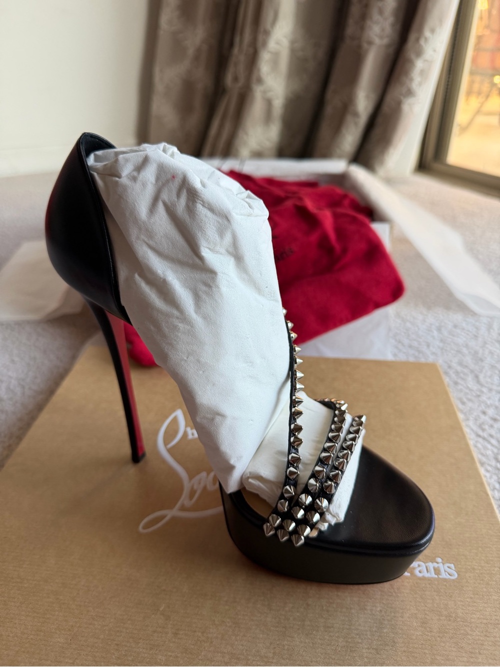 NIB Christian Louboutin Black Studded Platforms
